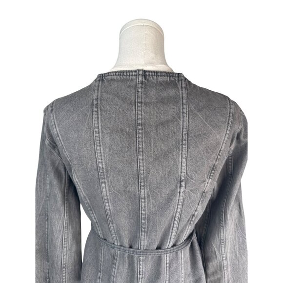 2/$30 ZARA Small Gray Wrap Style Denim Jacket - Picture 7 of 16